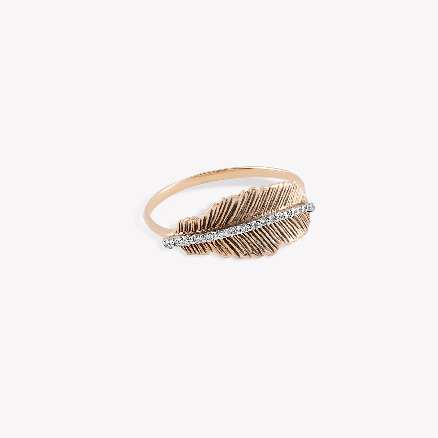 Diamond Thick Feather Ring - Image 4