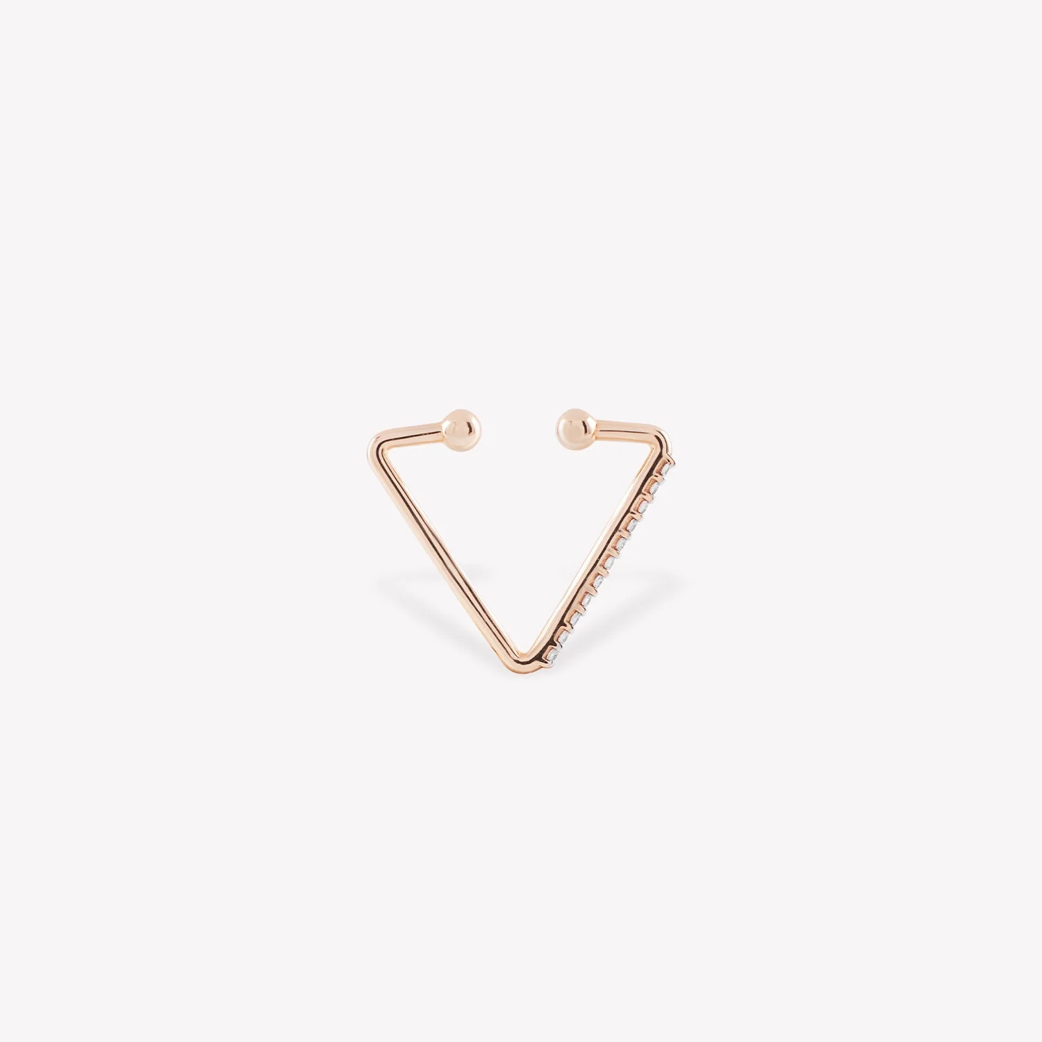 Pave Triangle Cuff Earring White Diamond - Image 5